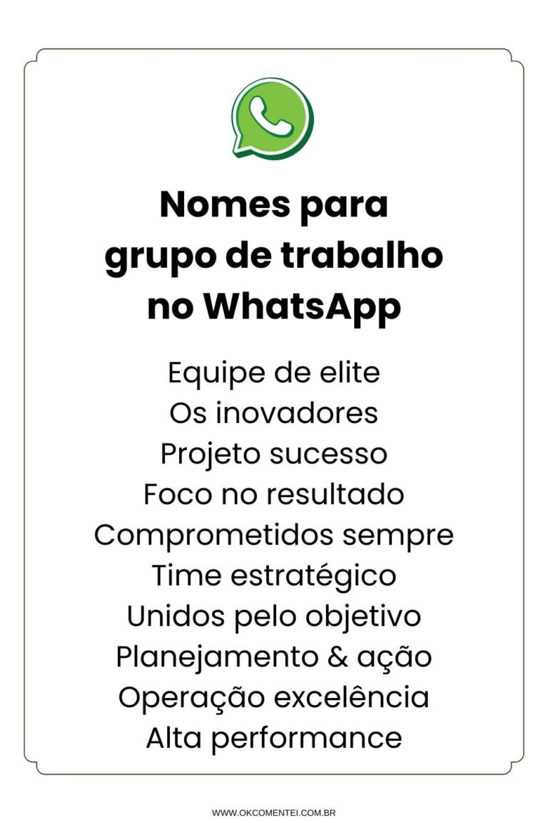 100 nomes para grupo de trabalho no WhatsApp: surpreenda sua equipe